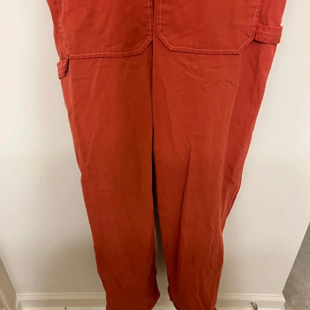 Dungaree Red Overalls denim jumpsuit Size Medium - Picture 6 of 6